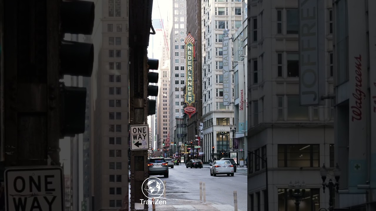 “Chicago vibes on State Street — where history, lights and city dreams meet ✨🖤” 