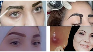 صباغة الحواجب للمبتدئاتtattoمنزلي يدوم مدة طويلة باللون البني