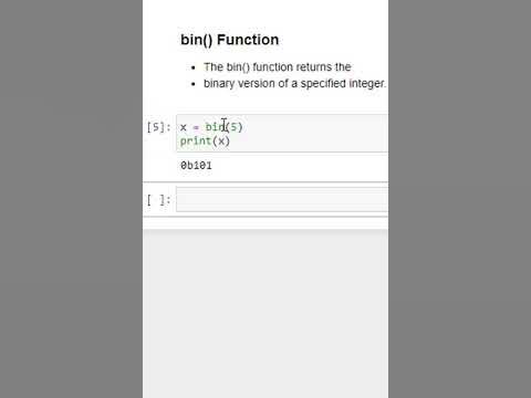 bin() Function in python || Methods in Python #python #coding # ...