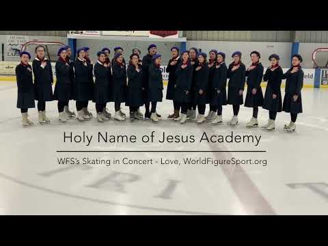 The Holy Name of Jesus Academy sings “The Star-Spangled Banner” on skates! Love,WorldFigureSport.org