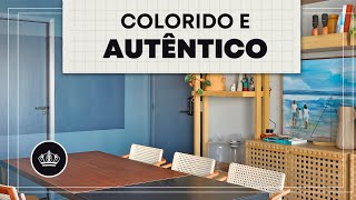 Apartamento SUPER COLORIDO, decoração AFETIVA e TERRAÇO com cara de QUINTAL