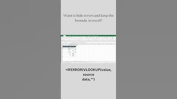 Fix Excel Errors: Hide Errors and Keep Your Formula Working #excel #exceltips #shorts #ytshorts