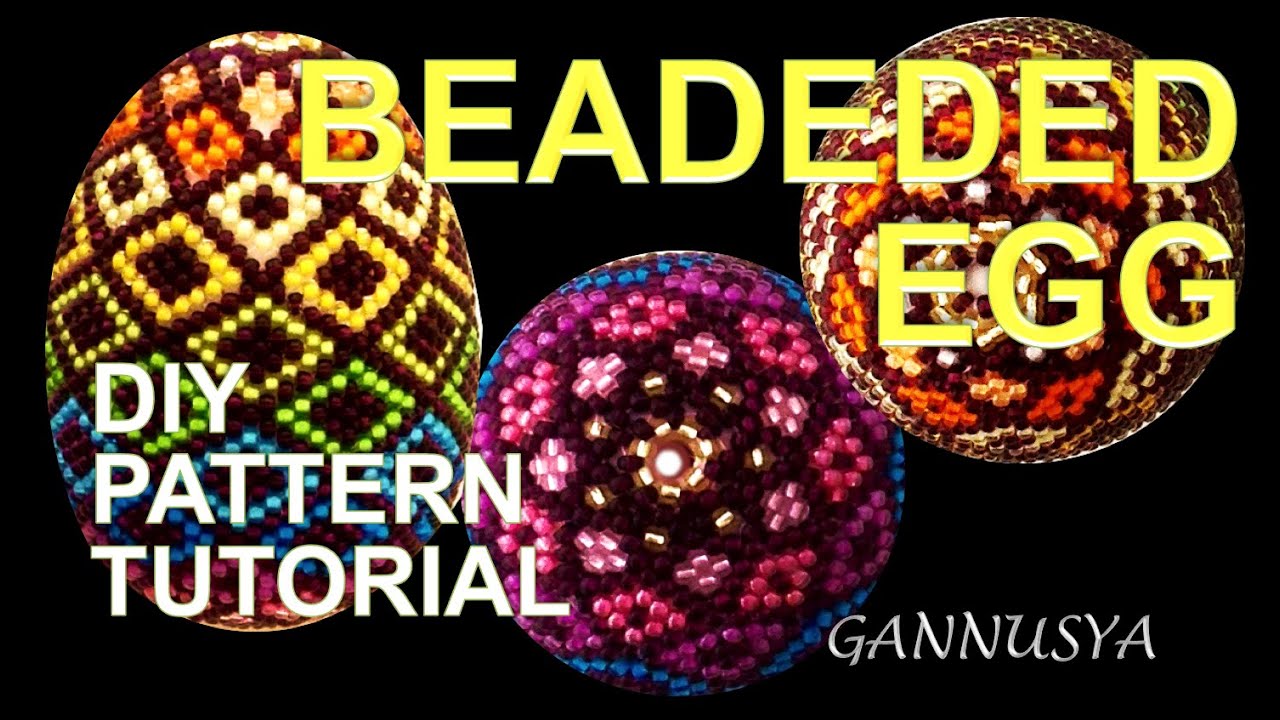 BEADED Egg 7 CHOCOLATE DIY PATTERN tutorial / Пасхальное яйцо / Писанка