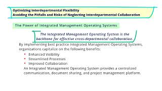 Optimizing Interdepartmental Flexibility—Avoiding Pitfalls and Risks of Neglecting Collaboration!