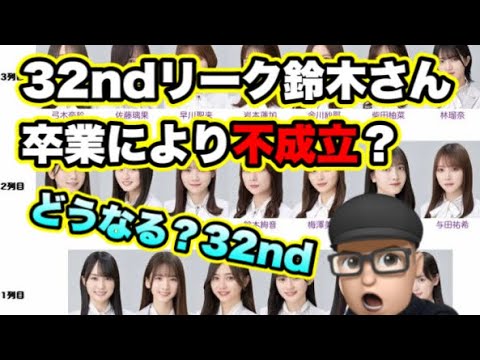 直前【乃木坂46】鈴木絢音さん卒業のため32ndリークとされるものが不成立　どうなる32ndシングル　3期生○○急浮上　山下美月　与田祐希　遠藤さくら　賀喜遥香　井上和　川﨑桜　久保史緒里　梅澤美波