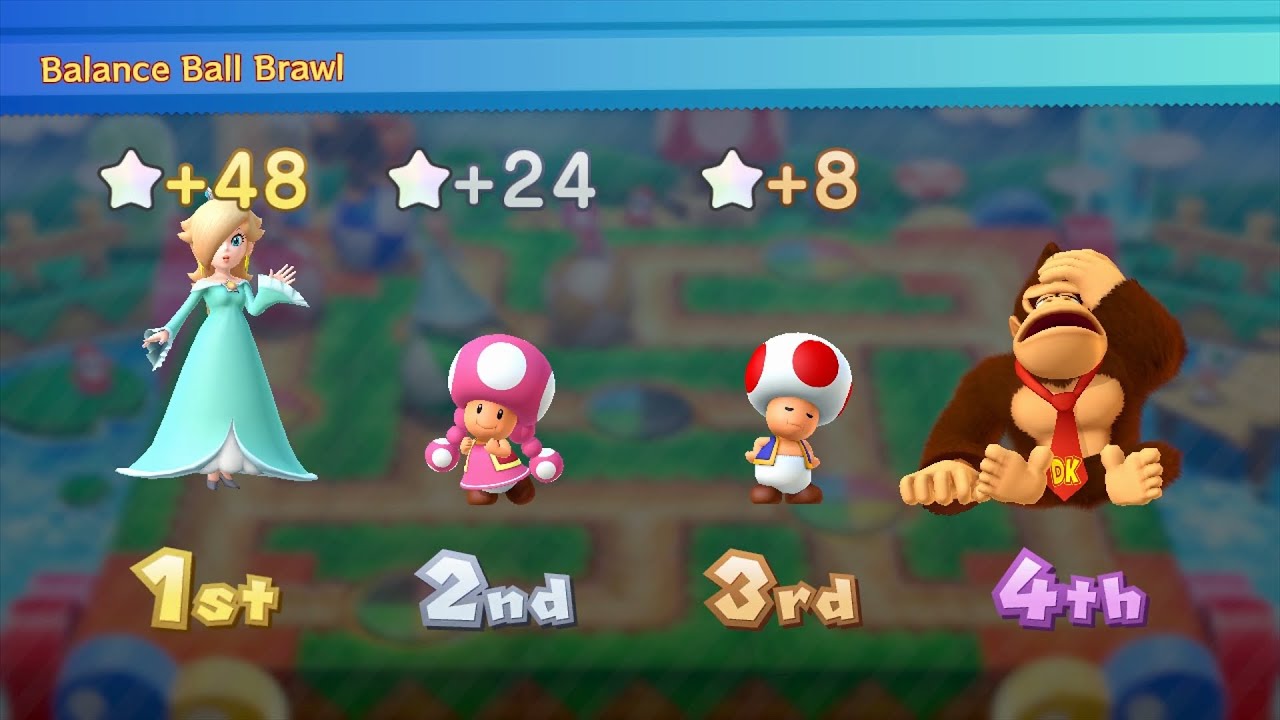 Mario Party 10 Mario Party #454 Donkey Kong vs Toad vs Rosalina vs Toadette Whimsical Waters Master