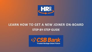 How to get a New Joiner on-board.