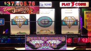 CLASSIC OLD SCHOOL CASINO SLOTS: DOUBLE JEWELED 7S + DOUBLE DIAMOND DELUXE SLOT PLAY! 4 REEL SLOT!