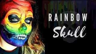 Rainbow Pride Skull Makeup Timelapse #pride #makeup #annatomicalart