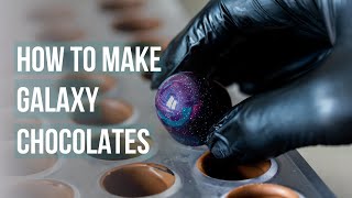 HOW TO MAKE CHOCOLATES | BONBONS | GALAXY DESIGN | COLORED CACAO BUTTER screenshot 1