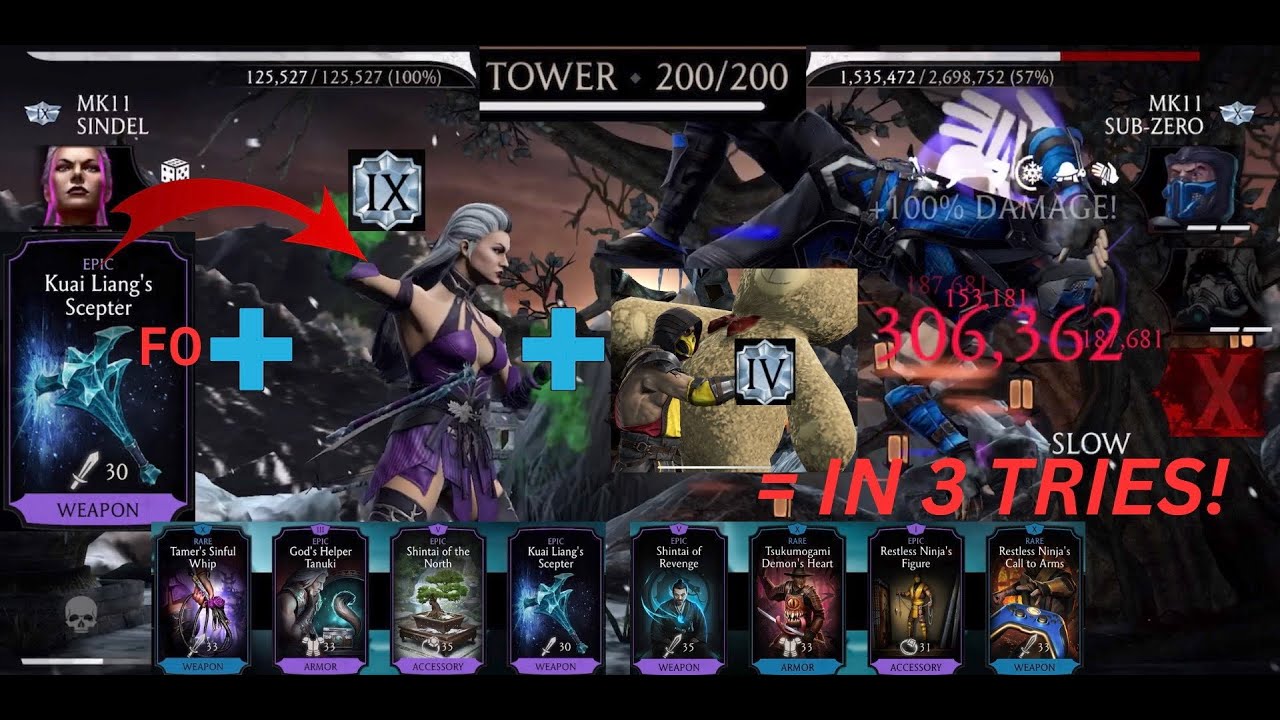 MK11 SCORPION FRIENDSHIP & SINDEL + F0 KUAI LANG SCEPTER DESTROY LIN ...