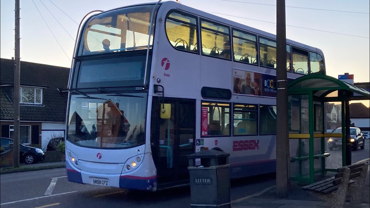 [WINDSCREEN VIEW] First Essex Enviro 400 Trident SN58 CFZ 33553 - Route 25