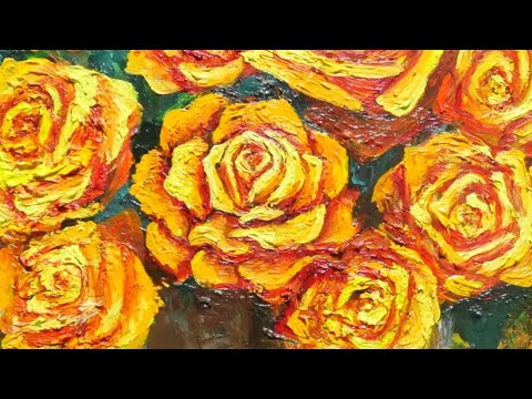 油絵手書き薔薇 油絵】薔薇をリアルに描く/イラストメイキング/Realistic oil