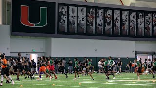 Head coach manny diaz shared his vision for the program and paradise
camp at carol soffer indoor practice facility in coral gables, florida
on june 22, 2019....