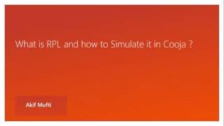 Routing Protocol for Low power and Lossy Networks (RPL)- Basic Terms (Part 1)