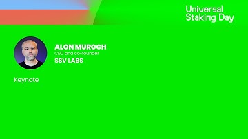 SSV Keynote: Turning SSV into an ETH-Native Staking Token by Alon Muroch