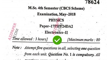 Mdu MSc Physcs 4th Sem Electronics Question Paper 2018