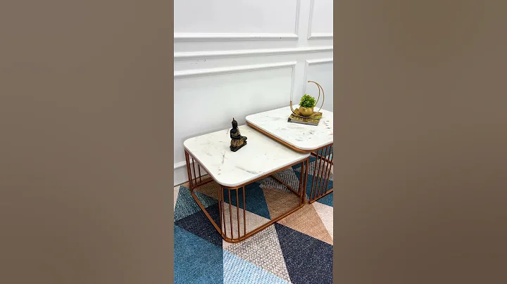 Square Copper Tethered Nesting Table Set of 2