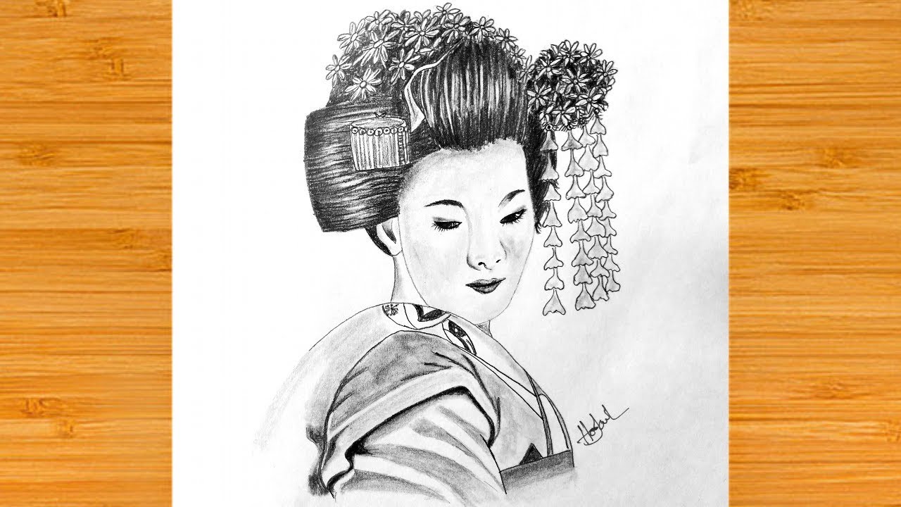 Japanese Lady Drawing