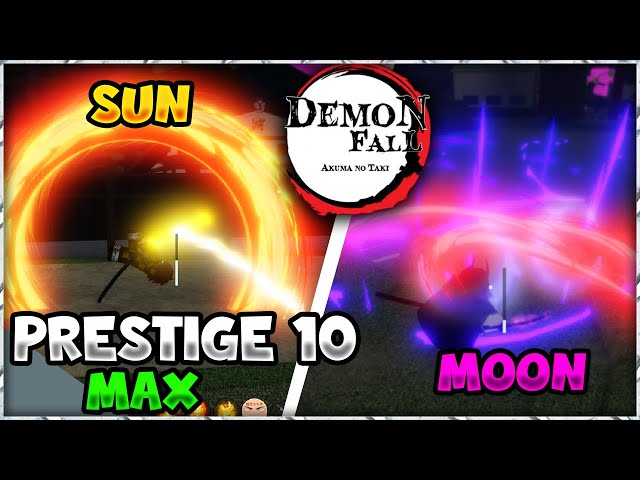 Demonfall] Moon Breathing And Sun Breathing PRESTIGE 10 Infinity Castle  Raid [Roblox] 