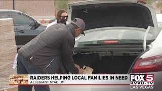 Raiders help local families in need for Thanksgiving