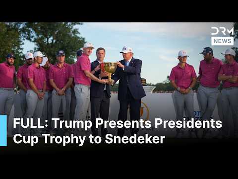 FULL CEREMONY: Trump Presents Presidents Cup Trophy as Brandt Snedeker Leads US Celebration | AD1B