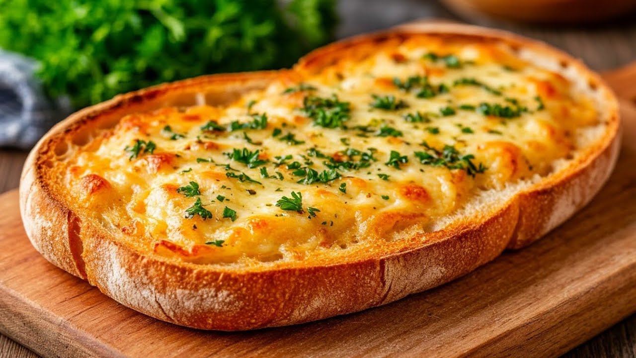 Crispy on the outside, tender on the inside! 🤤 Garlic cheese bread you won't be able to resist!