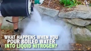 Pouring hot water into liquid nitrogen create clouds | GineersNow