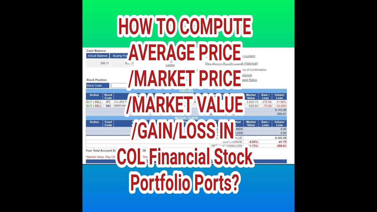 how-to-compute-average-price-market-price-market-value-gain-loss-in-col