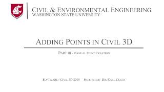 Civil 3D 2018 - Points - Part III - Manually Add Points