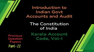 Introduction to Indain Govt Accounts and Audit  Previous Questions Part II