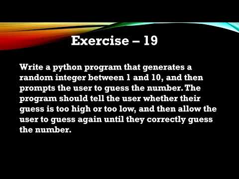 #19 Exercise - Create a Number Guessing Game in Python Using Random Module.