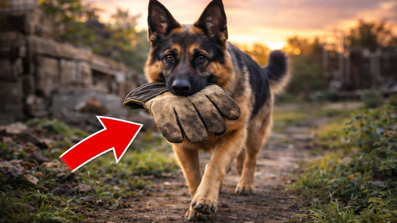 Jeden Tag brachte dieser Hund einen Arbeitshandschuh… bis sie ihm folgte.