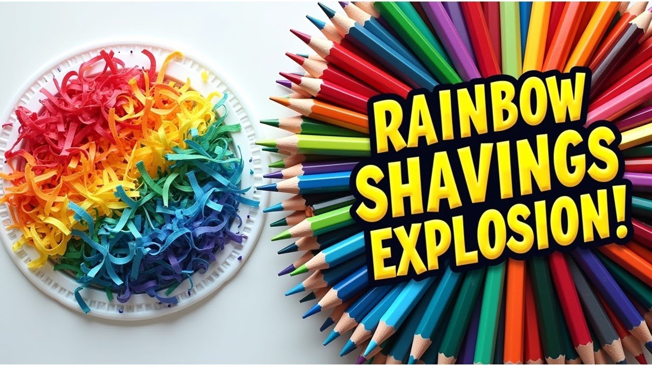 Satisfying Pencil Sharpening ASMR with Rainbow Shavings Explosion