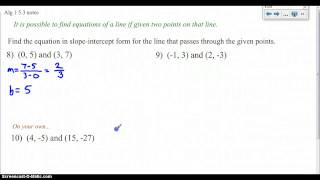 Algebra 1 notes 5.3