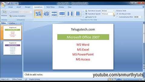 MS PowerPoint Tutorial in Telugu Part 3