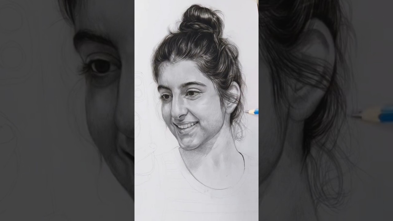 Portrait pencil✍️ realistic sketch 