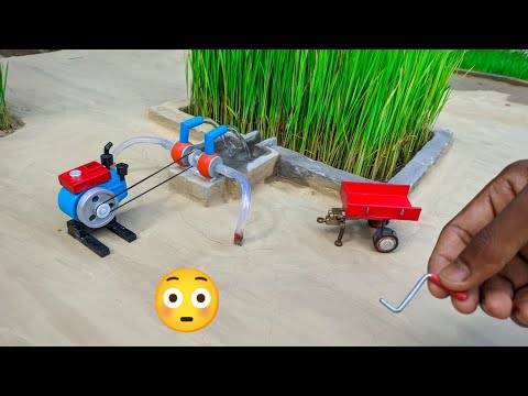 diy tractor mini double water pump | mini tractor | creator villa @KeepVilla