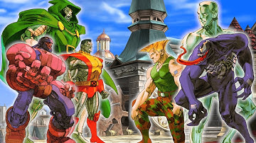 Doctor Doom & Sentinel & Colossus vs Guile & Venom & Iceman | Marvel vs Capcom 2