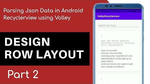 Recyclerview row design android| JSON parsing with recyclerview in android part 2| Hindi