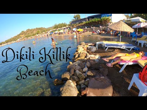 İzmir DİKİLİ BADEMLİ KİLLİK BEACH, Hot Summer Walking Tour 2022, Travel Turkey [4K UHD 60 FPS]