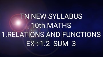 TN Samacheer 10th maths ex 1.2 sum 3 chapter 1 Relations and functions