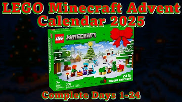 LEGO Minecraft Advent Calendar 2025 - Complete Days 1-24 Speed Build and Review