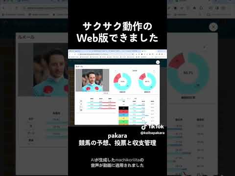 さくさく動くWeb版できました。pakara 競馬の予想、投票と収支管理