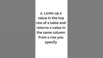 122. What does the HLOOKUP function do? #advanceexcellearning #excelcourse