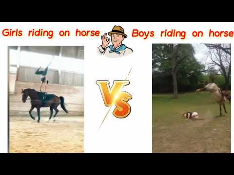 Girls riding on horse 🐎 vs Boys riding on horse #shortvideo #viralvideo #funny
