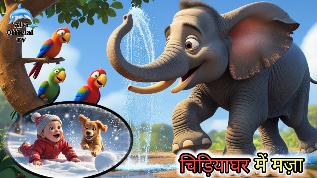 Fun at the Zoo! चिड़ियाघर में मज़ा | Cute Animal Rhyme for Kids | Alvi Official TV