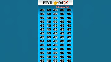 Find 👉 94 🤔 odd number puzzle 🧩 #quiz #puzzle #iqtest #quiztime #find #ढूंढो