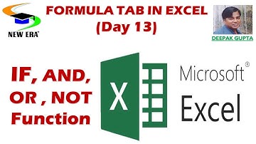 Excel By Deepak Gupta Day-13 || IF || AND || OR || NOT ||