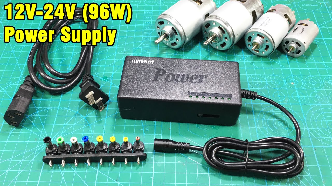 uitdrukken Op grote schaal Lengtegraad Minleaf 96W 12V-24V Power Supply Adapter for 775 Motor and 550 Motor  (JT-4096) - YouTube